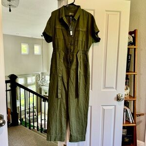 NWT Universal Thread Short-sleeve Jumpsuit Romper Boiler Suit - Army Green - 12